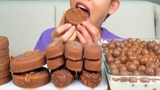 ASMR MUKBANG Chocolate Ice Cream HOT MILK with MALTESERS and Milka Chocolate [upl. by Donadee]