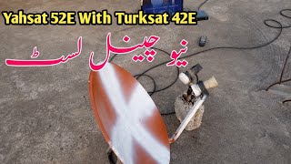 how to set turksat 42e lnb setting with yahsat 52e and full channel list [upl. by Almund47]