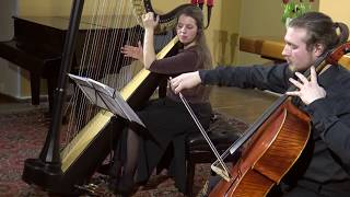 E Granados  Ispaniškas šokis  Spanish Dance No5 quotAndaluzaquot  harp and cello [upl. by Enaenaj]