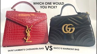 The Top Handle Face Off Gucci Marmont Mini Bag VS YSL Cassandra Mini Bag [upl. by Onairam]