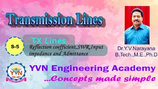 Calculation of Reflection coefficient  SWR  Input Impedance  Admittance using Smith Chart [upl. by Merola]