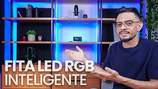 ✨COLOQUEI uma FITA LED INTELIGENTE na minha Estante  Ficou INCRÍVEL  Alexa e Google Home [upl. by Palla]