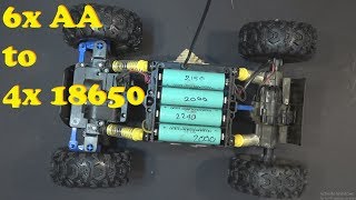 RC Car hack From 6x AA to 4x 18650 batteries Maisto Rock Crawler Extreme 4WD [upl. by Maisel]