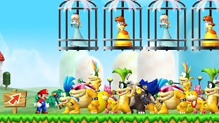 Can Mario Beat 999 Koopalings and rescue 999 Rosalinas amp Daisys in New Super Mario Bros Wii [upl. by Odelia]