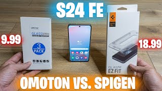 Galaxy S24 FE  Spigen vs Omoton Screen Protector  Which is Better [upl. by Cece]