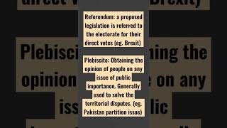 Referendum vs Plebiscite  UPSC  Indian polity [upl. by Ydak56]