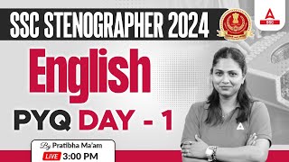 SSC Stenographer 2024  SSC Steno English By Pratibha Mam  Previous Year Questions 1 [upl. by Ttenna]