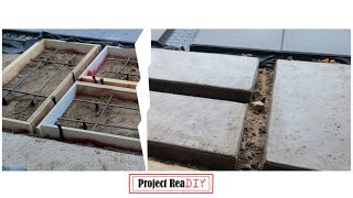 Pouring concrete stepping stones salt finish [upl. by Nagn]