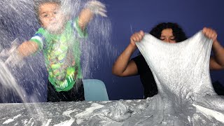 MAKING TWO GALLONS OF HOLO SLIME WITH MY BABY BROTHER GABE [upl. by Jo-Anne608]