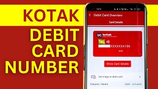 How to See Kotak Debit Card Number Kotak App ATM Card Number Check [upl. by Rehpotsirhk368]