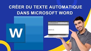 quotCréer du Texte Automatique dans Microsoft Word  Astuces Simples et Rapides quot [upl. by Jeavons420]