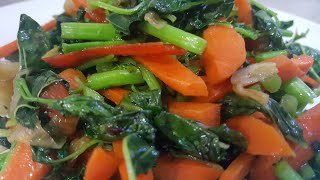 Speed Cook StirFried Baby Spinach  Timesaver Recipe Fast Side Dish English Subtitles [upl. by Nuriel]