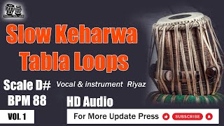 Slow Keharwa Tabla Loops Scale D BPM 88 HD Audio Taalmala Tabla Studio [upl. by Byran29]