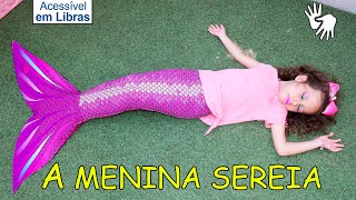 👋🏻 LIBRAS 👋 VALENTINA PONTES A MENINA SEREIA AQUÁTICA  Valentina pretend play mermaid [upl. by Ymaral578]