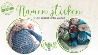 Namen sticken mit der Hand  Anleitung Namen Sticken  Personalisierte Kuscheltiere selber machen [upl. by Irret157]