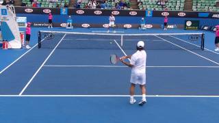 Fabrice Santoro warms up for last match [upl. by Chessy215]