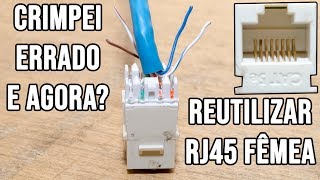 Como reutilizar RJ45 femea  Keystone crimpado errado [upl. by Nomzed335]