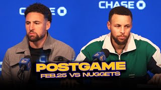 WarriorsNuggets Postgame Steph Klay TJD Coaches Kerr x Malone Reactions  Feb 25 2024 [upl. by Modesty]