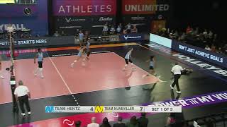 AU Pro Volleyball Game 4 Brooke Nuneviller Kill Sydney Hilley Nice OneHanded Assist [upl. by Nottnerb]