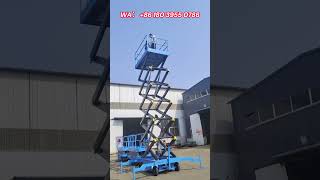 Mobile scissor lift platform is a special equipment for aerial work [upl. by Lladnek]