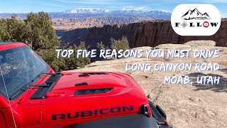 Top five reasons you MUST drive Long Canyon Road  Moab Utah [upl. by Ahsemrak79]