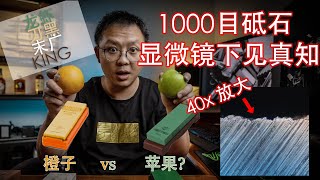 龙虾Naniwa Chosera 1000 对比 Shapton 刃之黑幕1000，显微镜下磨刀石测试，结果让人吃惊！【岩刃社】 [upl. by Beattie811]