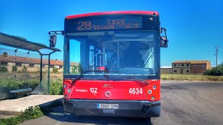 Línea 28 de Avanza Zaragoza  Irisbus Iveco CityClass Cursor Euro 5 ZF Hispano Habit n°4634 [upl. by Ifar]