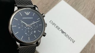 Emporio Armani Chronograph Gunmetal Stainless Steel Men’s Watch AR1979 Unboxing UnboxWatches [upl. by Rumery]