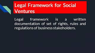 Legal Framework in Social Enterprises I Project Management Entrepreneurship I AKTU [upl. by Atinal803]