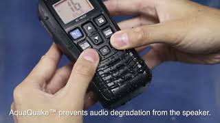 ICOM ICM37 VHF 6W IPX7 Floating Marine Radio Walkie Talkie  6KM [upl. by Ahsieken514]