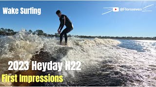 Wake surfing the new 2023 Heyday H22 [upl. by Oznola]