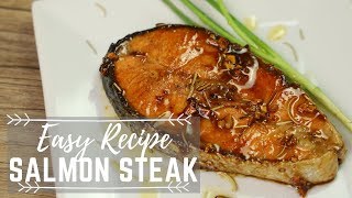 Honey Garlic Butter Salmon Steak  Salmon Recipes  Fish Recipes [upl. by Ahsal]