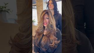 tutorial viralvideo hairstyles foryoupage 80s blowout hairstyle hairstyle fyp layeredhair [upl. by Rimat321]