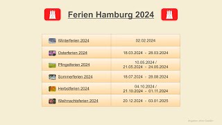 Ferien Hamburg 2024 [upl. by Ellehcan]