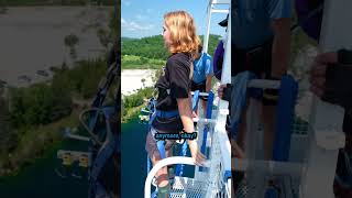 Jumping 200ft to prepare for The Amazing Race 😱 amazingrace bungeejumping canada ottawa quebec [upl. by Aznecniv]