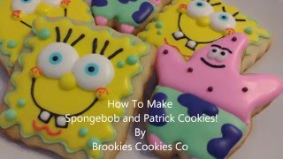 How To Decorate Spongebob And Patrick Cookies With Royal Icing [upl. by Mateusz953]