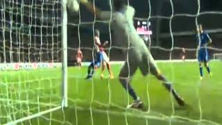 Nicklas Bendtner Goal Denmark 11 Italy 11102013 [upl. by Itnava]