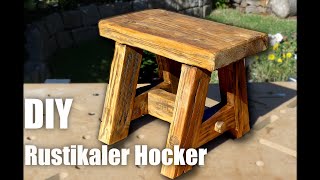 DIY Rustikaler Hocker  How to build a rustic stool [upl. by Nimajeb921]