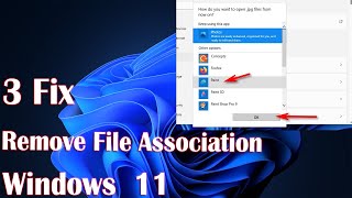 Remove File Association In Windows 11  3 Fix How To [upl. by Eagle480]