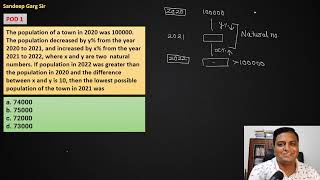 Video 297 POD 1 The population of a town in 2020 was 100000 The population decreased by y from [upl. by Aneerol]