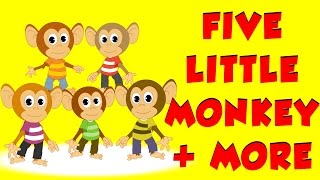 Five Little monkeys  Nursery Rhymes  Plus More [upl. by Atoked582]