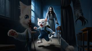 Cat meets ghost at school Adorable story aicat catlover kitten [upl. by Alyce]