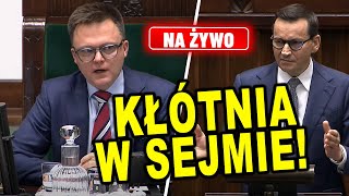 STARCIE Morawieckiego z Hołownią NA ŻYWO AWANTURA w SEJMIE [upl. by Eleinad380]