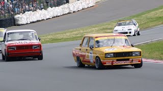 100 Jahre Schleizer Dreieck Onboard Heckkamera Lada 2105 HAIGO Tourenwagen Turn 1 [upl. by Nevs]