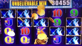 Winning on Timberwolf Deluxe Slot Machine  Chumash Casino [upl. by Bunnie9]