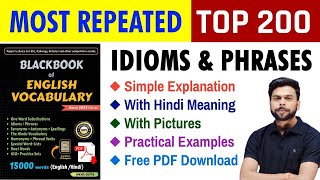 TOP 200 IDIOMS and PHRASES Black Book  Most Repeated  THE BLACK BOOK VOCABULARY TRICK  Part 1 [upl. by Zetana]