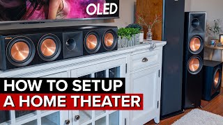 HOW TO Setup a 524 HOME THEATER Surround Sound Speaker System  Klipsch Reference Premiere II [upl. by Nerha397]