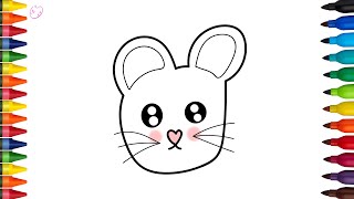 HOW TO DRAW A MOUSE  FUN AND EASY DRAWING [upl. by Yttig]