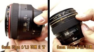 Canon L lens challenge 85mm f12 L vs 85mm f18 [upl. by Rozelle]