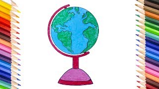 How to draw a globe step by step  Globe drawing for beginners very easy method [upl. by Ztnahc809]